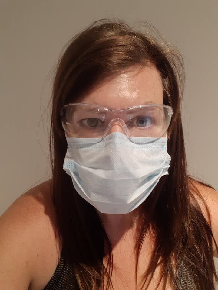 1 person, closeup, face mask hair salon north vancouver